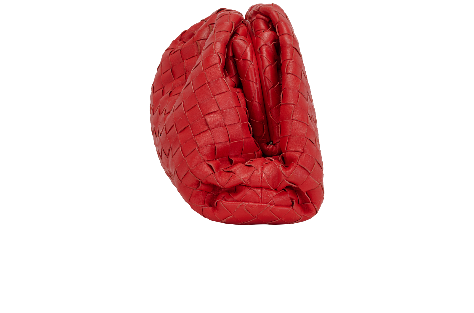 The Pouch Intrecciato Clutch, &pound;950, Handbags, Red, Leather, Side view